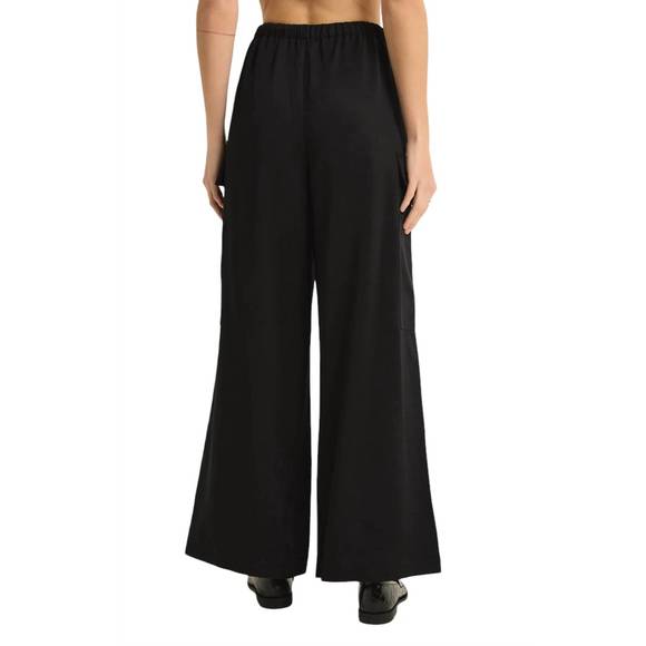 NEW Z SUPPLY renegade wide leg cargo pants in black - Picture 3 of 5